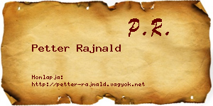 Petter Rajnald névjegykártya